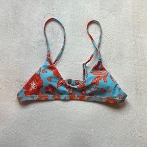 Tropical blue and orange bikini top XS